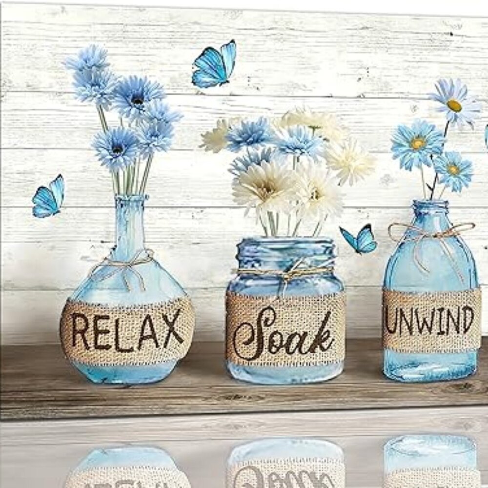 Tijuboni Farmhouse Bathroom Decor Wall Art
